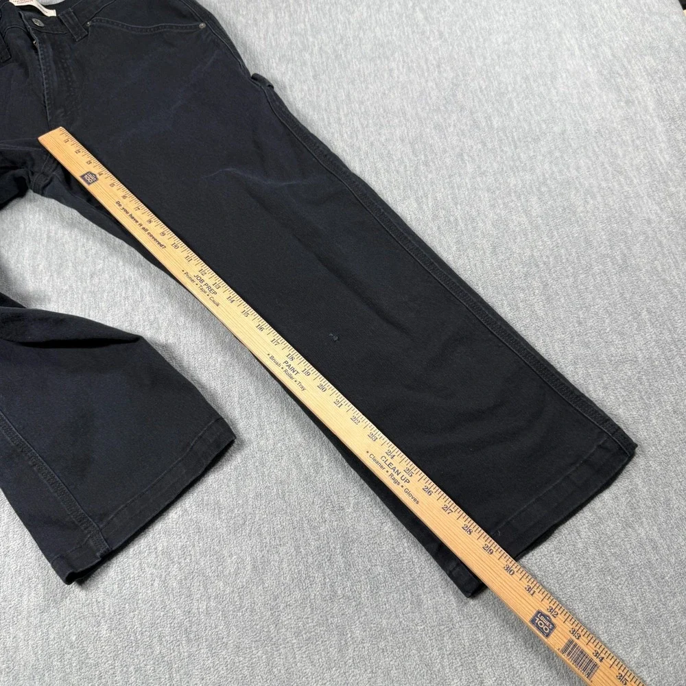 Levi Strauss Signature Pants Mens 32x30 Black Carpenter Workwear Denim Jeans